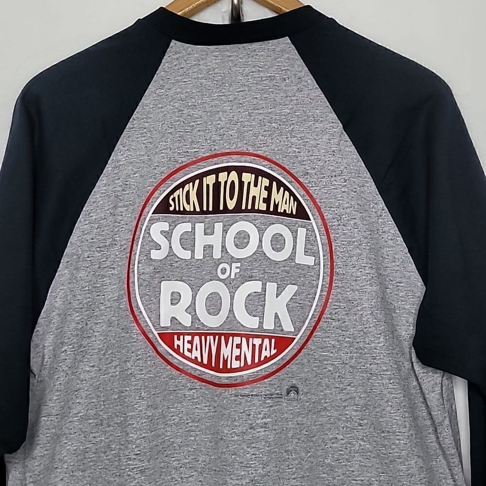 Vintage Jack Black School of Rock Paramount Pictures Raglan T Shirt Size Large